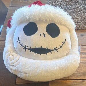 Disney Nightmare Before Christmas Jack Face Stuffed Animal - Santa Hat NWT
